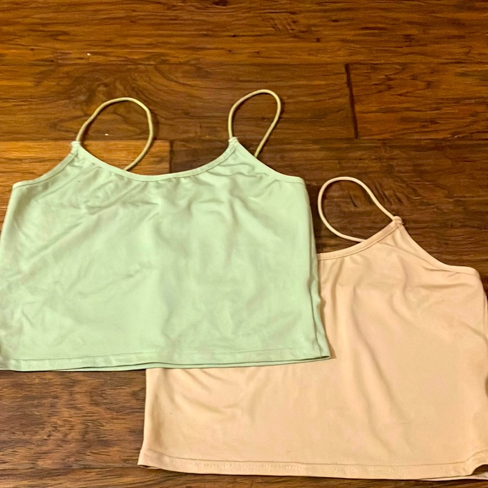 2 pack Olive&Biege shein crop tops